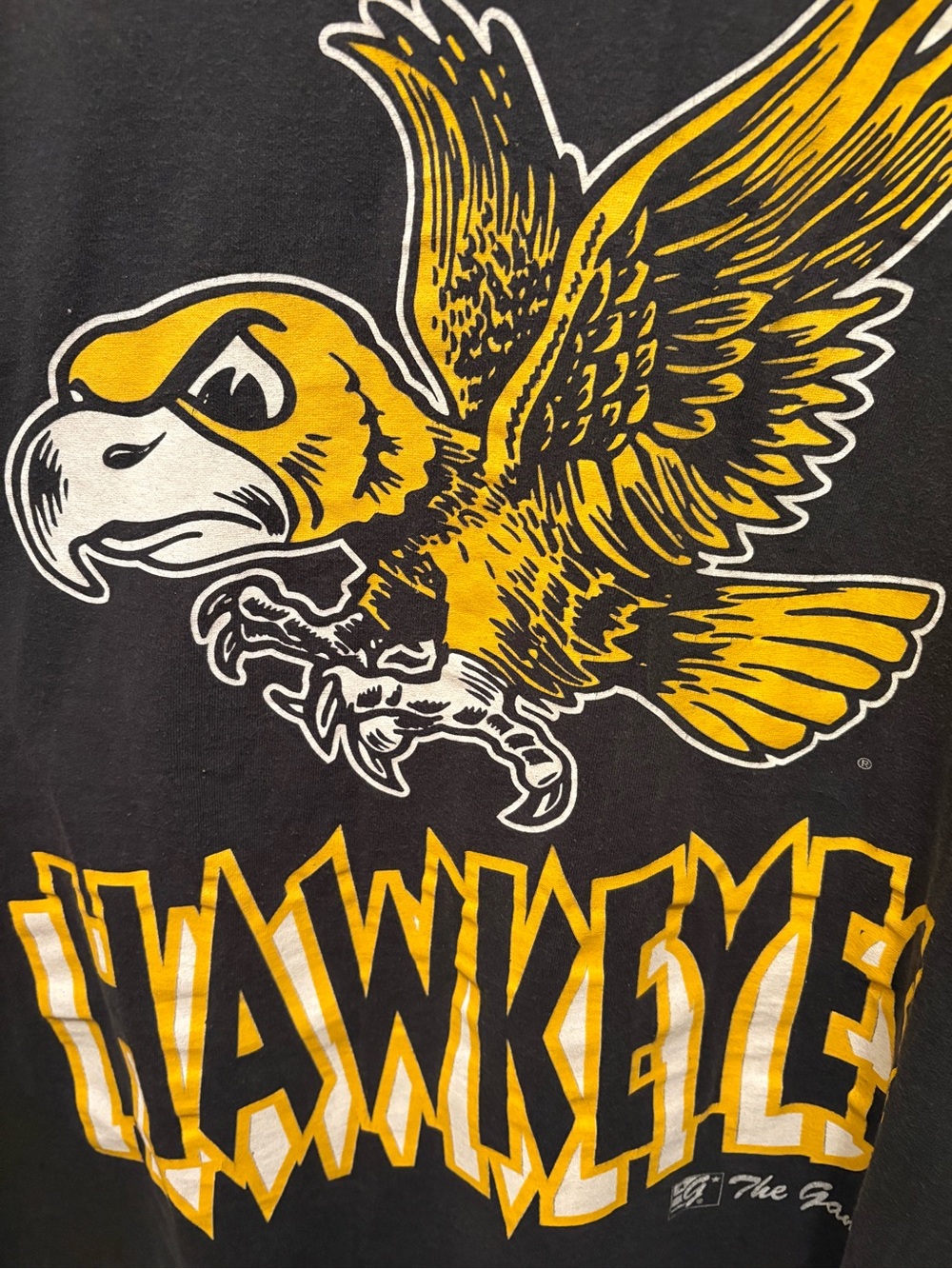 Retro Vintage Black Iowa HAWEYES T Shirt W Flying Jerky Graphic XL THE GAME